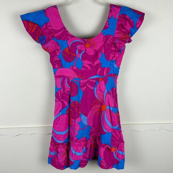 Tuckernuck x Cameran Wimberly Azalea Edisto Bow Linen Blend Dress L - Picture 3 of 9